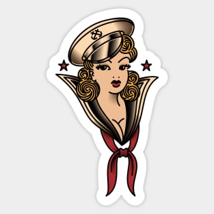 OldSalt American Traditional Sailor Gal Sticker